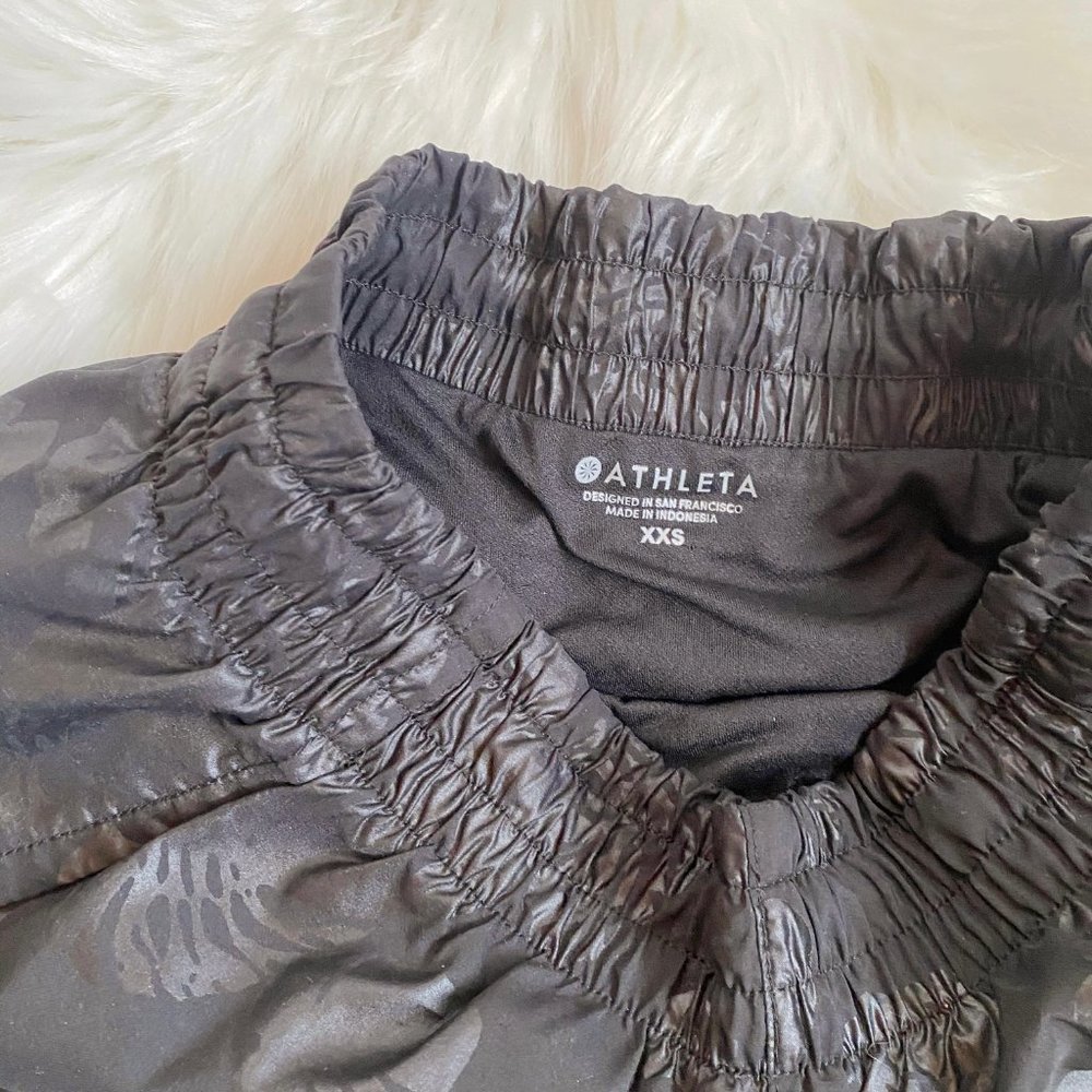 Athleta racer run short palm print 4.5" black XXS - Picture 4 of 8